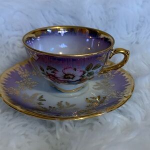 VINTAGE Hand painted KLEIBER BAVARIA porcelain floral espresso cup/saucer set